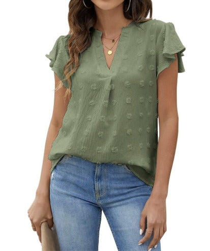 Kari | Chic Patchwork Blouse with Ruffles