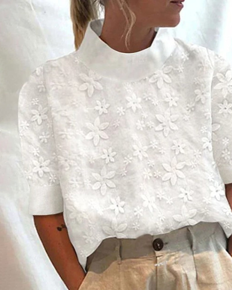 Karla | With Embroidered Solid Stand Collar