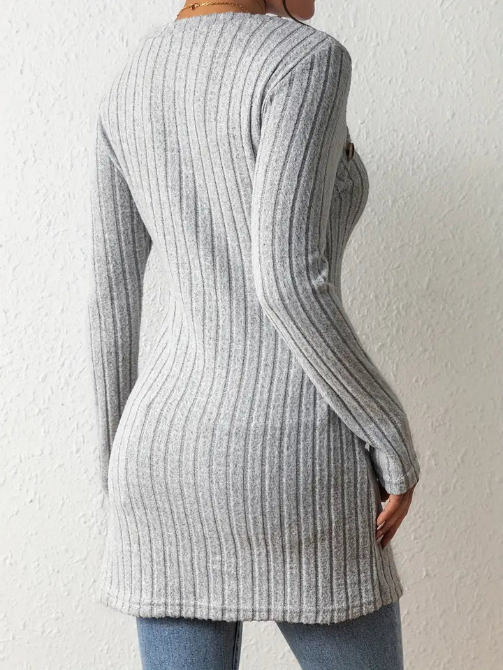 Maressa | Button Closure Ribbed Top