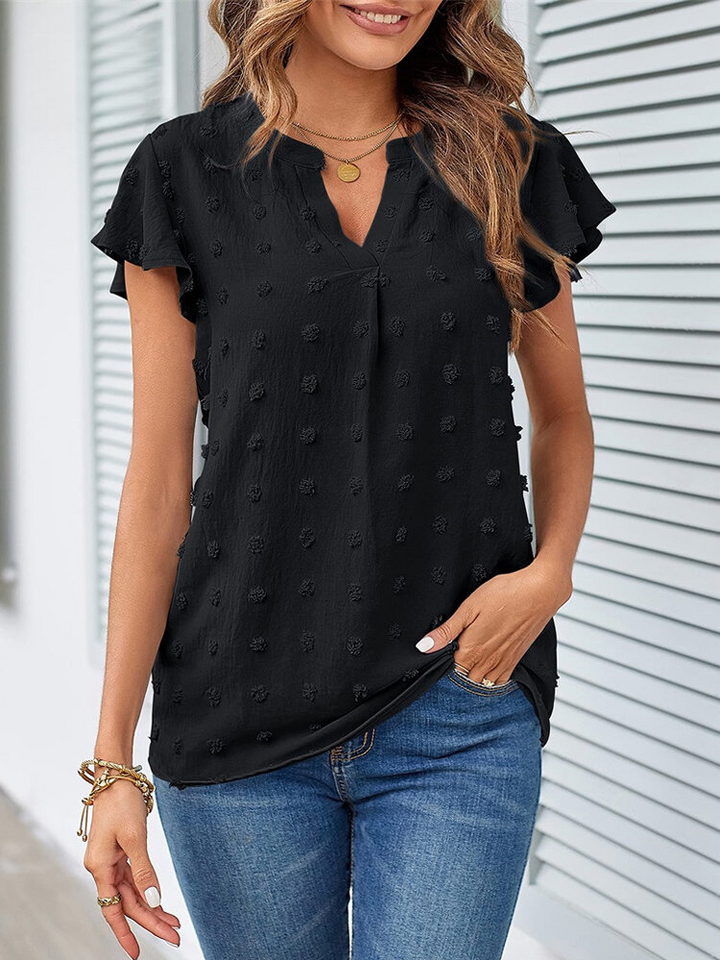 Kari | Chic Patchwork Blouse with Ruffles