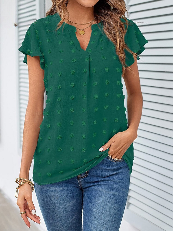 Kari | Chic Patchwork Blouse with Ruffles